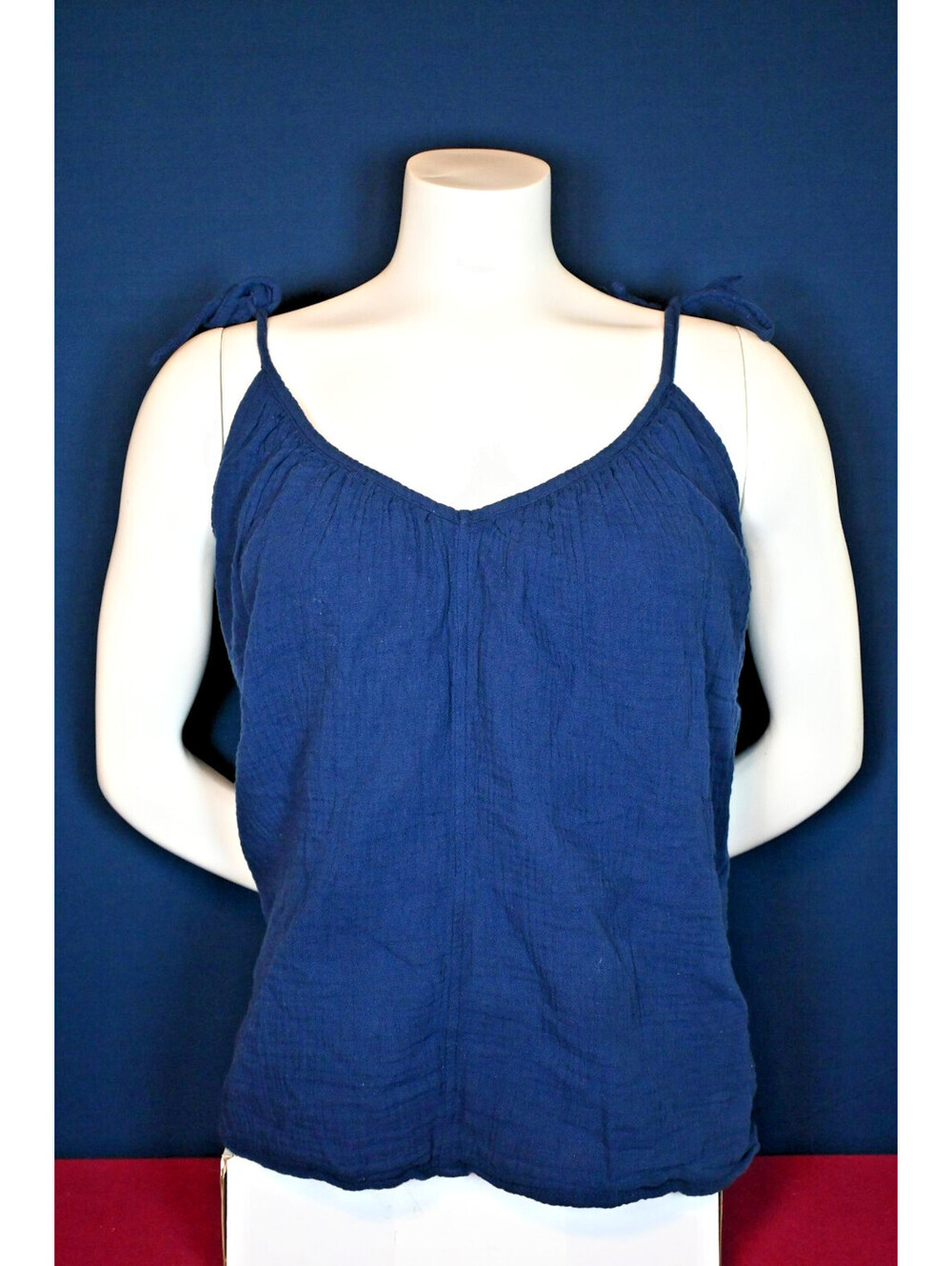 Old Navy Womens Size M Navy Blue Cami Top Tie Straps